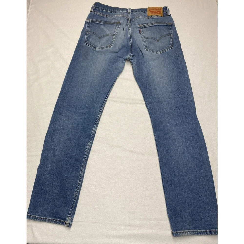 Levis Mens Blue 505 Regular Fit Straight Leg Denim Jeans - Size 32x32